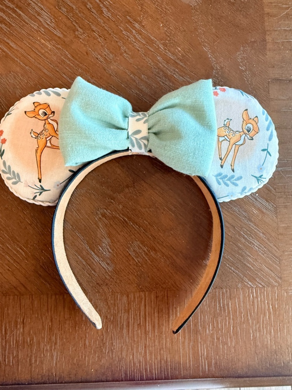 Disney Bambi Print Minnie Ears Headband with Mint Bow